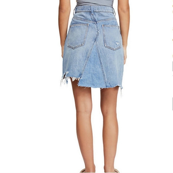Free People high waisted denim skirt size 24 - Picture 2 of 7